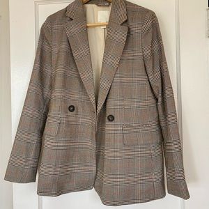 H&M Women’s Double Breasted Plaid Blazer Size 2
